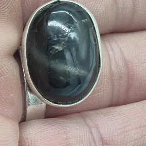 Black Diopside Silver 925 Bezel Necklace with Steel Chain, Statement Necklace for Men, Energy Protection Necklace