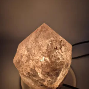 Smokey Quartz Point Crystal Lamp - Raw Stone Home Decor - Raw Crystal Lighting