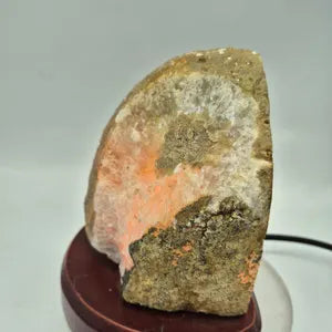 White Agate Geode Crystal Lamp - Natural Crystal Home Decor Lighting