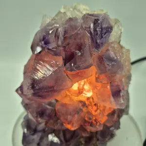Raw Amethyst Lamp, Amethyst Light Decor, Natural Crystal Lamps Decor, Home Lighting Decor