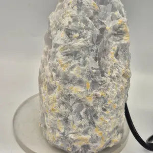Raw Blue Calcite Lamp, Translucent Sky Blue Light Decor, Natural Crystal Lamp Decor