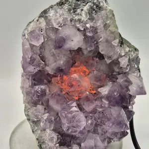 Raw Amethyst Lamp, Amethyst Light Decor, Natural Crystal Lamps Decor, Home Lighting Decor
