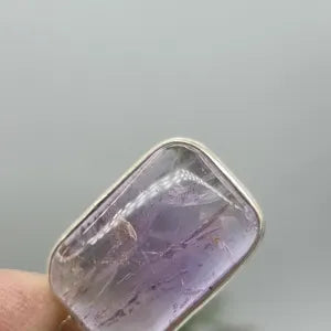 Natural Amentrine Sterling Silver Necklace, Purple Crystal Necklace for Him and Her