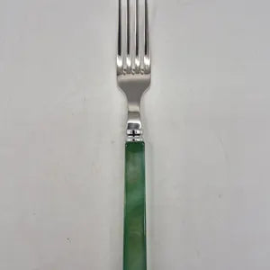 Handcrafted Green Agate Brazilian Cutlery Set with Stainless Steel – Elegant Design Crystal Set for Dining