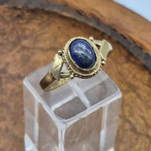Lapis Lazuli Brass Adjustable Ring