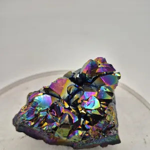 Amethyst Titanium Cluster, Druzy Rainbow Amethyst, Rainbow Aura Amethyst Crystal Specimen