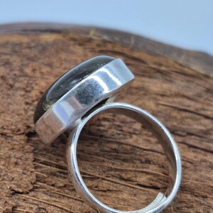 Labradorite Silver Plated Adjustable Ring, Flashy Crystal Ring for Her