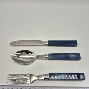 andcrafted Blue Agate Brazilian Cutlery Set with Stainless Steel – Elegant Design Crystal Set for Dining