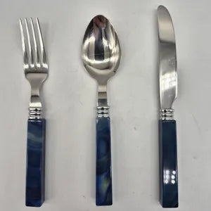 andcrafted Blue Agate Brazilian Cutlery Set with Stainless Steel – Elegant Design Crystal Set for Dining