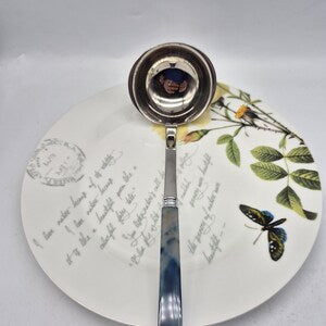 Handcrafted Blue Agate Cooking Spoon - Elegant Gemstone and Stainless Steel Kitchen Tool