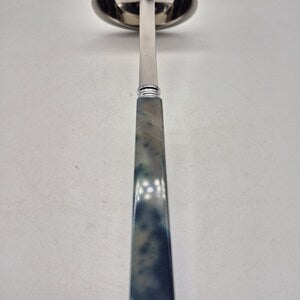 Handcrafted Blue Agate Cooking Spoon - Elegant Gemstone and Stainless Steel Kitchen Tool