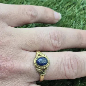Lapis Lazuli Brass Adjustable Ring