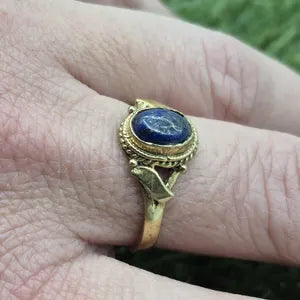 Lapis Lazuli Brass Adjustable Ring