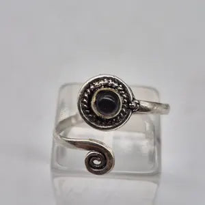 Amethyst Silver Plated Adjustable Ethnic Ring