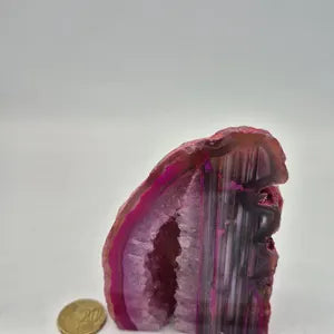 Fuchsia Agate Stone | Natural Crystal Decor | Pink Agate Slice for Home or Office