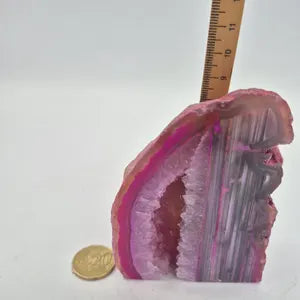 Fuchsia Agate Stone | Natural Crystal Decor | Pink Agate Slice for Home or Office