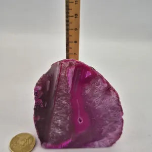 Self-Standing Pink Agate Stone | Natural Agate Crystal Decor