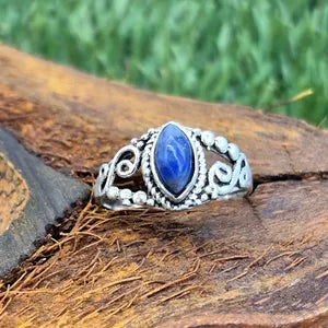 Lapis Lazuli Silver Plated Adjustable Ring for Women – Royal, Intuitive & Timeless