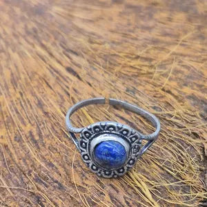 Lapis Lazuli Silver Plated Adjustable Ring for Women