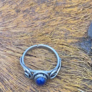 Lapis Lapis Crystal Silver Plated Adjustable Ring for Women