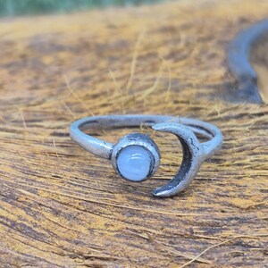 Moonstone Silver Plated Adjustable Ring for Women