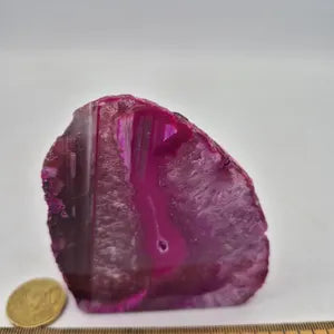 Self-Standing Pink Agate Stone | Natural Agate Crystal Decor
