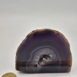 Self-Standing Purple Agate Stone | Natural Agate Crystal Decor