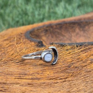 Moonstone Silver Plated Adjustable Ring for Women