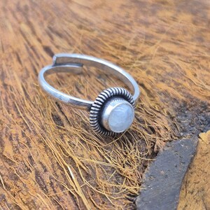 Moonstone Silver Plated Adjustable Ring for Women