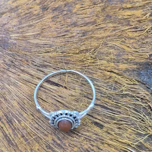 Carnelian Silver Plated Adjustable Ring for Women