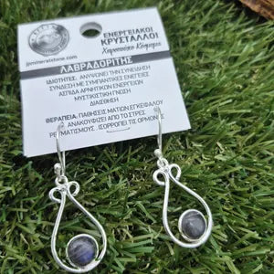 Labradorite Crystal Silver Plated Boho Earrings for Women