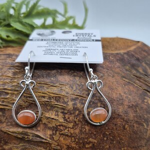Carnelian Crystal Silver Plated Earrings for Women