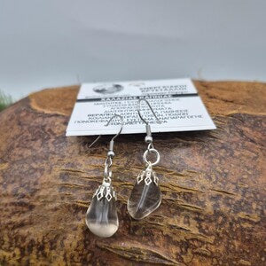 Polished Smoked Quartz Simple Earrings for Women