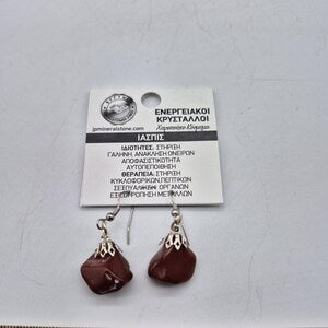 Polished Jasper Earrings – Natural Stone Dangle Earrings