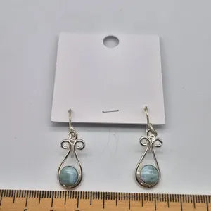 Larimar Crystal Silver Plated Earrings, Gemstone Bohemian Earrings for Women
