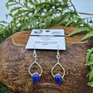 Lapis Lazuli Silver Plated Dangle and Drop Earrings, Blue Crystal Boho Earrings for Women