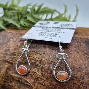 Carnelian Crystal Silver Plated Earrings for Women