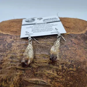 Raw Citrine Point Earrings, Rough Crystal Dangle Earrings