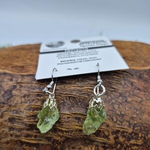 Raw Peridot Dangle Earrings – August Birthstone Jewelry