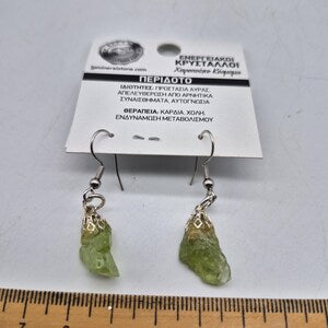 Raw Peridot Dangle Earrings – August Birthstone Jewelry