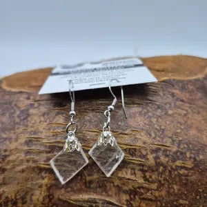 Raw Optical Calcite Earrings – Iceland Spar Dangle Earrings