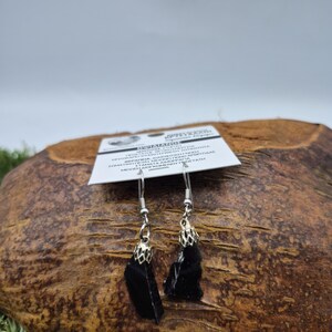 Raw Obsidian Earrings – Black Crystal Dangle Earrings