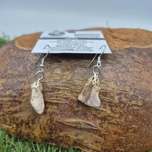 Polished Jasper Dangle Earrings – Handmade Natural Stone Earrings
