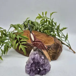 Jasper Carved Brazilian Bird on Amethyst Cluster, Crystal Bird Carving, Gemstone Bird Sculpture