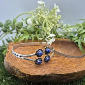 Lapis Lazuli Silver Plated Adjustable Bracelet