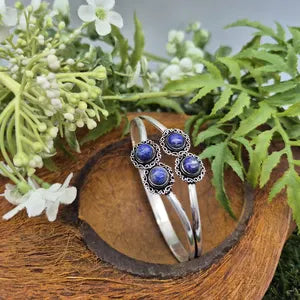 Lapis Lazuli Silver Plated Adjustable Bracelet