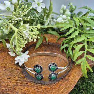 Green Aventurine Silver Plated Bracelet for Women
