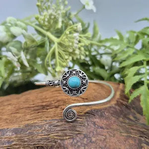 Turquoise Crystal Silver Plated Adjustable Bracelet