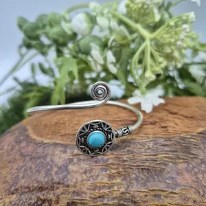 Turquoise Crystal Silver Plated Adjustable Bracelet