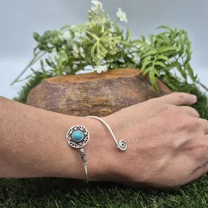 Turquoise Crystal Silver Plated Adjustable Bracelet